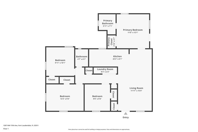 3,270/Mo, 1207 NW 17th Avenue Fort Lauderdale, FL 33311 Floor Plan View