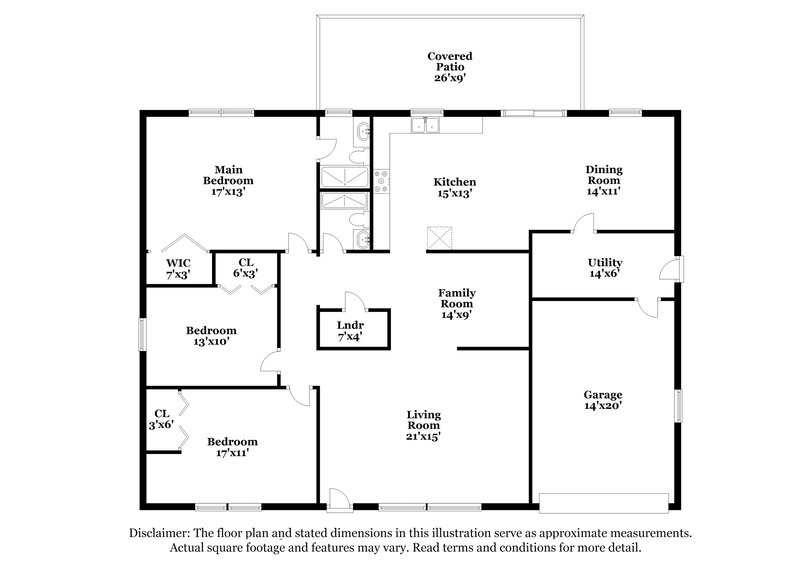 2,100/Mo, 6106 Sunset Boulevard Fort Pierce, FL 34982 Floor Plan View
