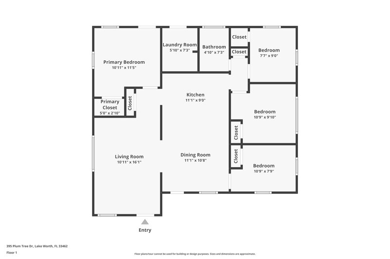 2,340/Mo, 395 Plum Tree Drive Lantana, FL 33462 Floor Plan View