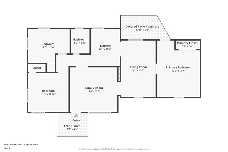 2,315/Mo, 4408 Vicliff Road Palm Springs, FL 33406 Floor Plan View