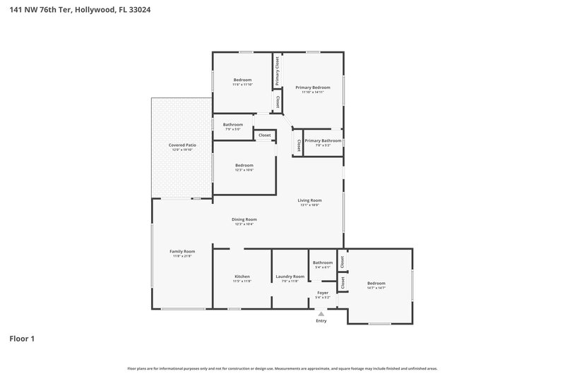 3,145/Mo, 141 NW 76th Terrace Pembroke Pines, FL 33024 Floorplan View