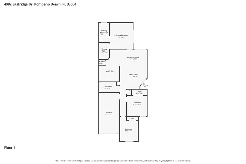 2,310/Mo, 4082 Eastridge Drive Deerfield Beach, FL 33064 Floor Plan View