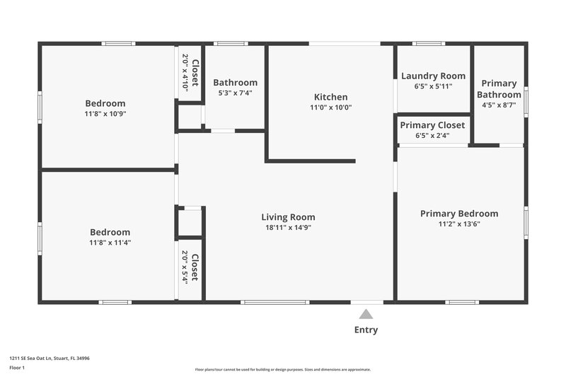 2,185/Mo, 1211 SE Sea Oat Lane Stuart, FL 34996 Floor Plan View
