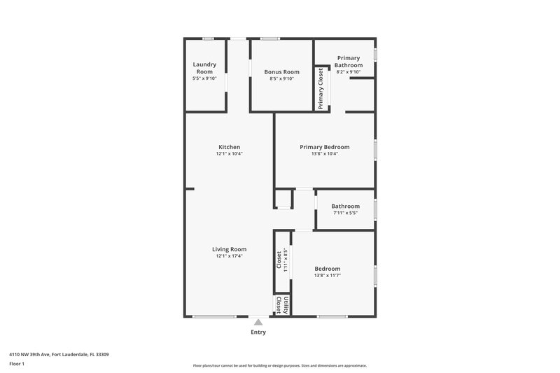 2,035/Mo, 4110 NW 39th Avenue Lauderdale Lakes, FL 33309 Floor Plan View