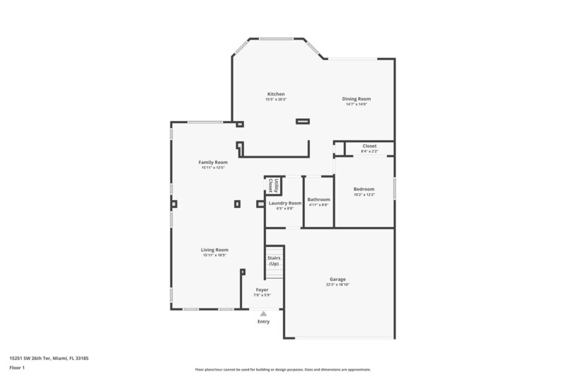 3,570/Mo, 15251 SW 26th Ter Miami, FL 33185 Floorplan View