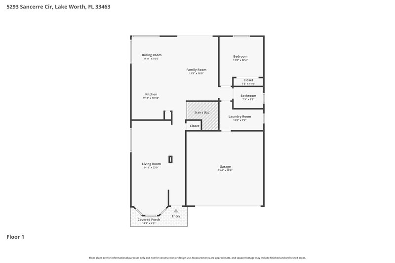 3,045/Mo, 5293 Sancerre Cir Lake Worth, FL 33463 Floor Plan View