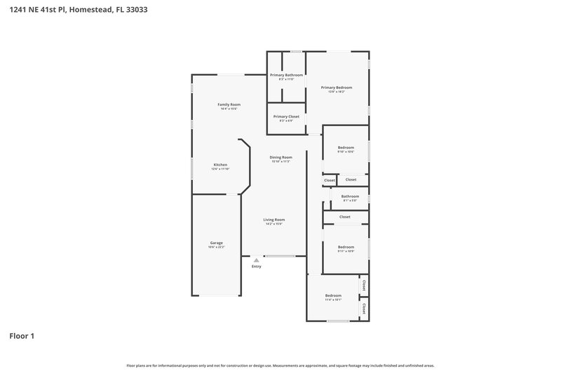 0/Mo, 1241 NE 41st Pl Homestead, FL 33033 Floor Plan View