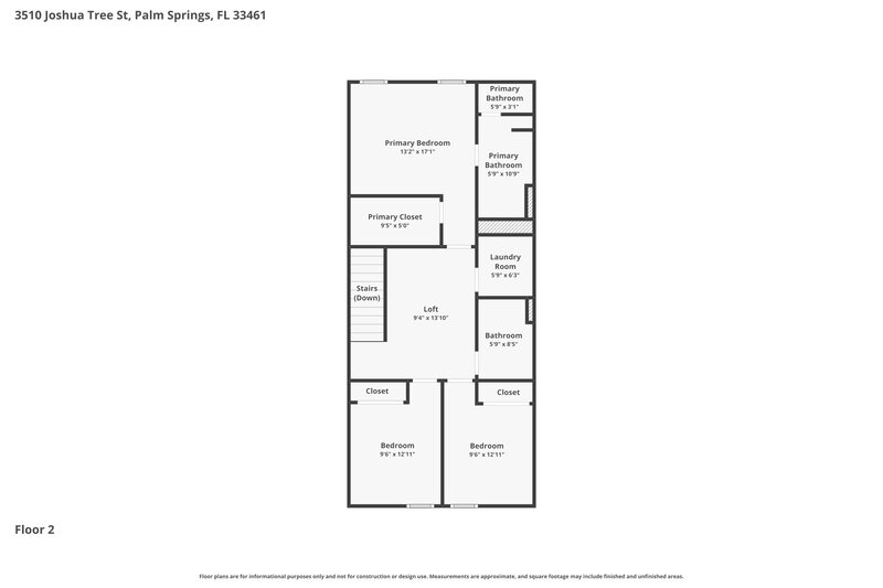 2,565/Mo, 3510 Joshua Tree St Palm Springs, FL 33461 Floor Plan View 2