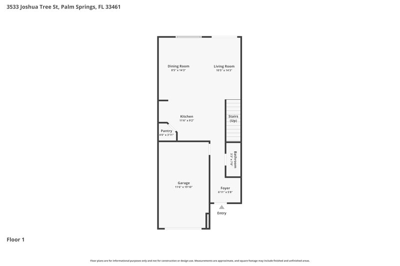 2,575/Mo, 3533 Joshua Tree St Palm Springs, FL 33461 Floor Plan View