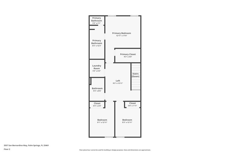 2,390/Mo, 3557 San Bernardino Way Palm Springs, FL 33461 Floor Plan View 2