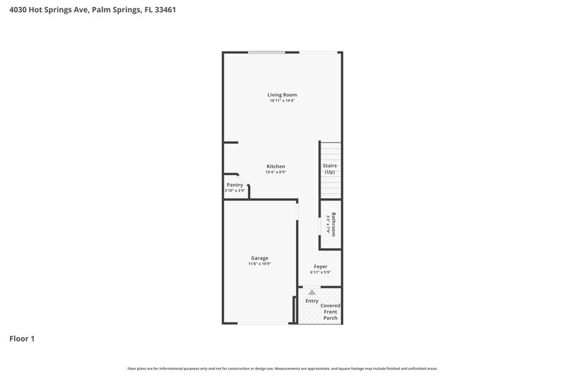 2,720/Mo, 4030 Hot Springs Ave Palm Springs, FL 33461 Floor Plan View