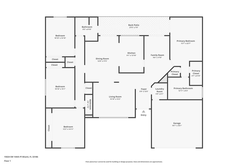 3,375/Mo, 15024 SW 144th Pl Miami, FL 33186 Floor Plan View