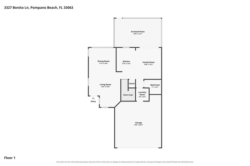 3,110/Mo, 3327 Bonito Ln Margate, FL 33063 Floor Plan View