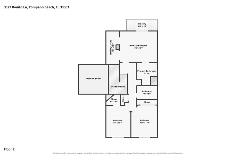 3,110/Mo, 3327 Bonito Ln Margate, FL 33063 Floor Plan View 2