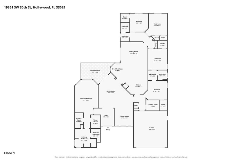 5,240/Mo, 19361 SW 30th St Miramar, FL 33029 Floor Plan View