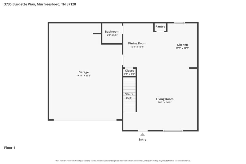 2,155/Mo, 3735 Burdette Way Murfreesboro, TN 37128 Floor Plan View