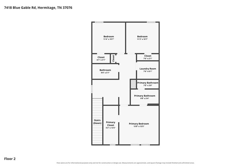 2,410/Mo, 7418 Blue Gable Rd Hermitage, TN 37076 Floor Plan View 2