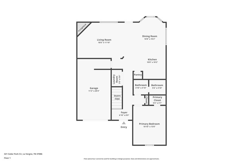 1,645/Mo, 321 Cedar Park Cir La Vergne, TN 37086 Floor Plan View
