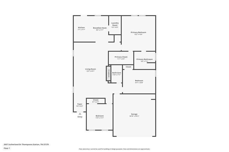 2,095/Mo, 2657 Sutherland Dr Thompsons Station, TN 37179 Floor Plan View