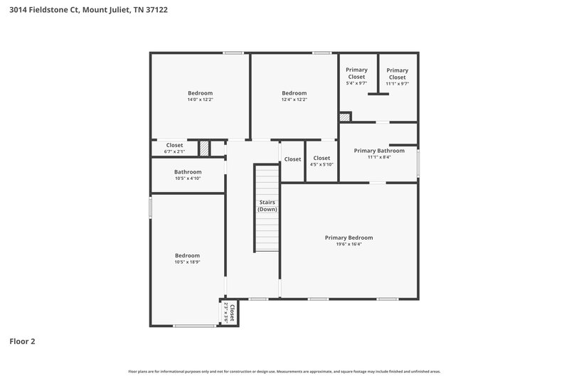 2,495/Mo, 3014 Fieldstone Ct Mount Juliet, TN 37122 Floor Plan View 2
