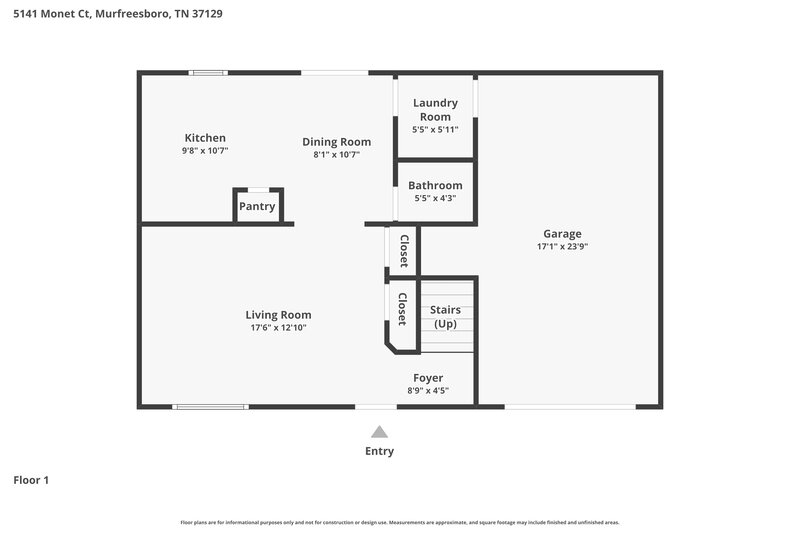 2,195/Mo, 5141 Monet Ct Murfreesboro, TN 37129 Floor Plan View