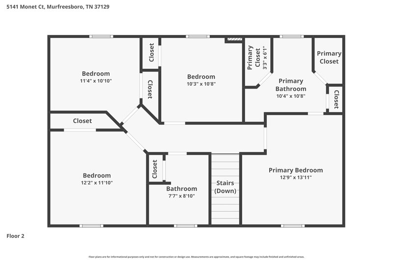 2,195/Mo, 5141 Monet Ct Murfreesboro, TN 37129 Floor Plan View 2