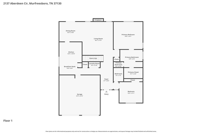 2,800/Mo, 2137 Aberdeen Cir Murfreesboro, TN 37130 Floor Plan View
