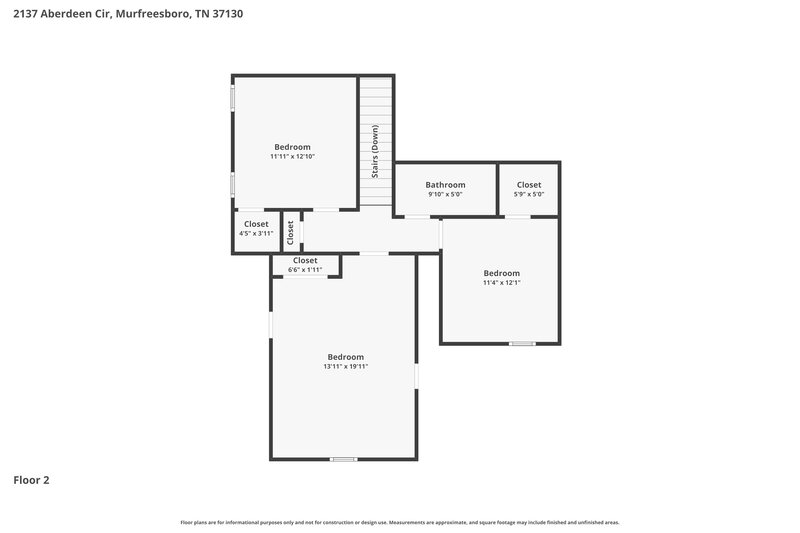2,800/Mo, 2137 Aberdeen Cir Murfreesboro, TN 37130 Floor Plan View 2