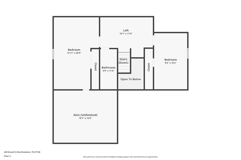 1,995/Mo, 428 Drexel Ct Murfreesboro, TN 37128 Floor Plan View 2
