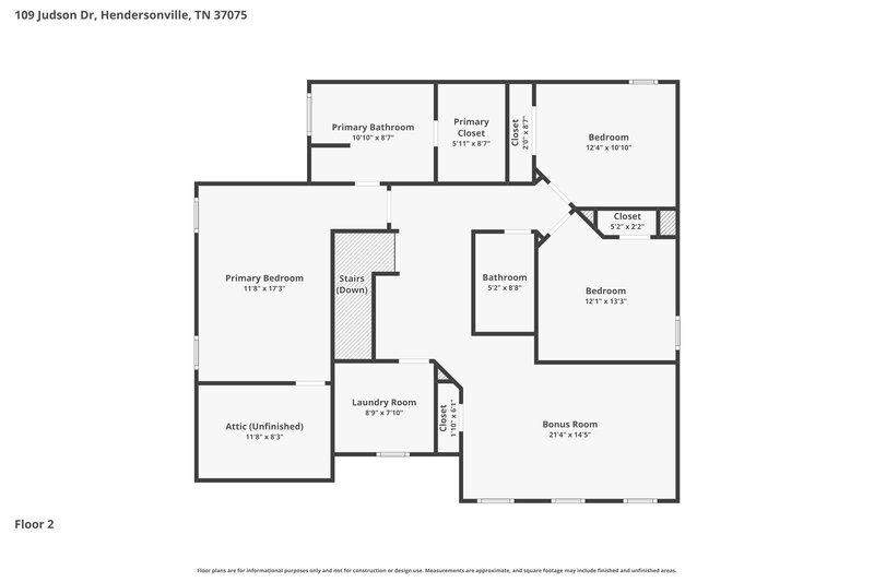 2,585/Mo, 109 Judson Dr Hendersonville, TN 37075 Floor Plan View 2