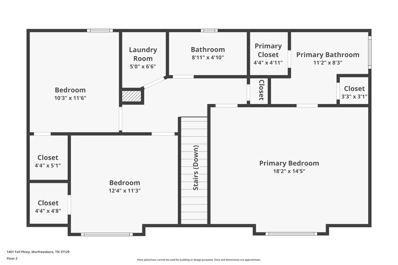 1,925/Mo, 1401 Fall Parkway Murfreesboro, TN 37129 Floor Plan View 2