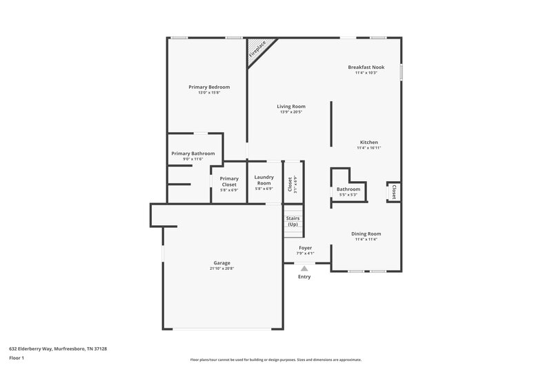 2,170/Mo, 632 Elderberry Way Murfreesboro, TN 37128 Floor Plan View