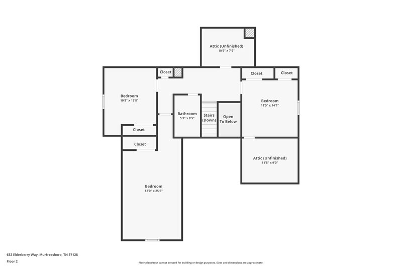 2,170/Mo, 632 Elderberry Way Murfreesboro, TN 37128 Floor Plan View 2
