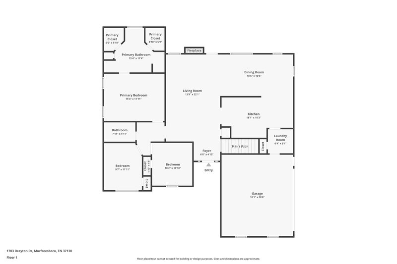 2,290/Mo, 1703 Drayton Dr Murfreesboro, TN 37130 Floor Plan View