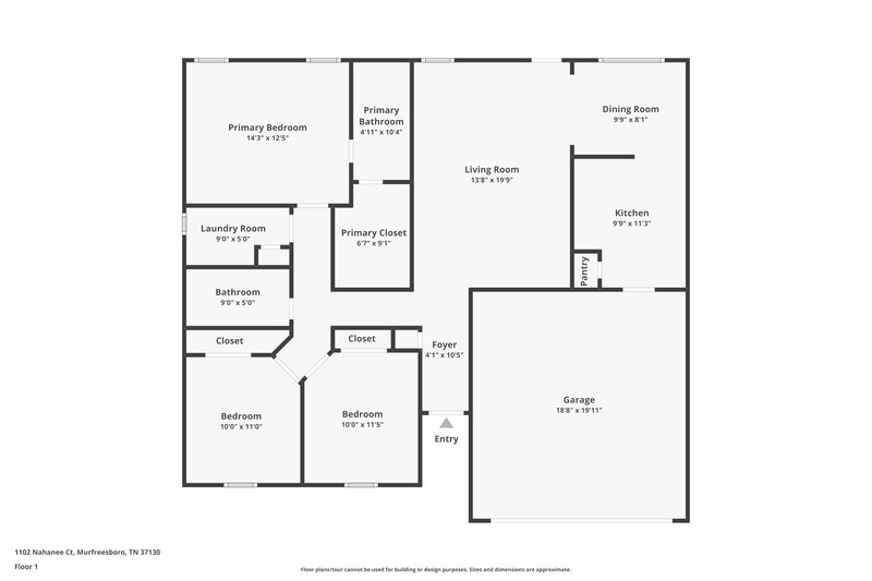 1,690/Mo, 1102 Nahanee Ct Murfreesboro, TN 37130 Floor Plan View