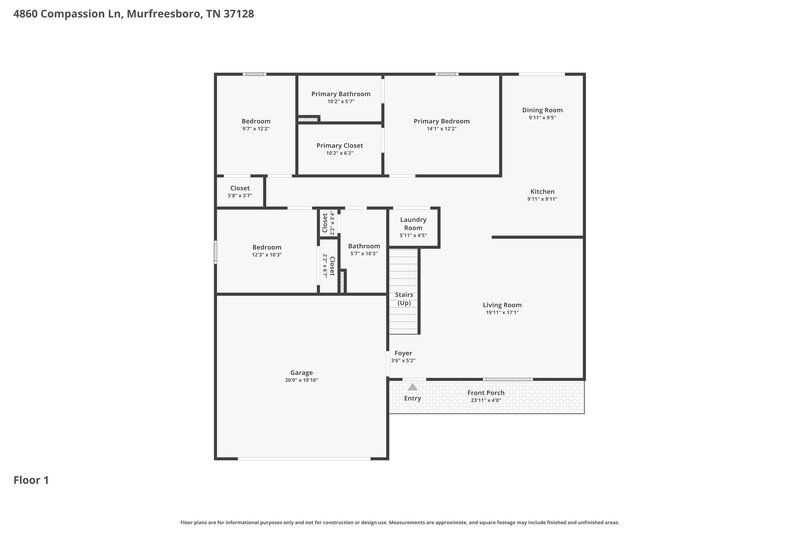 2,325/Mo, 4860 Compassion Ln Murfreesboro, TN 37128 Floor Plan View