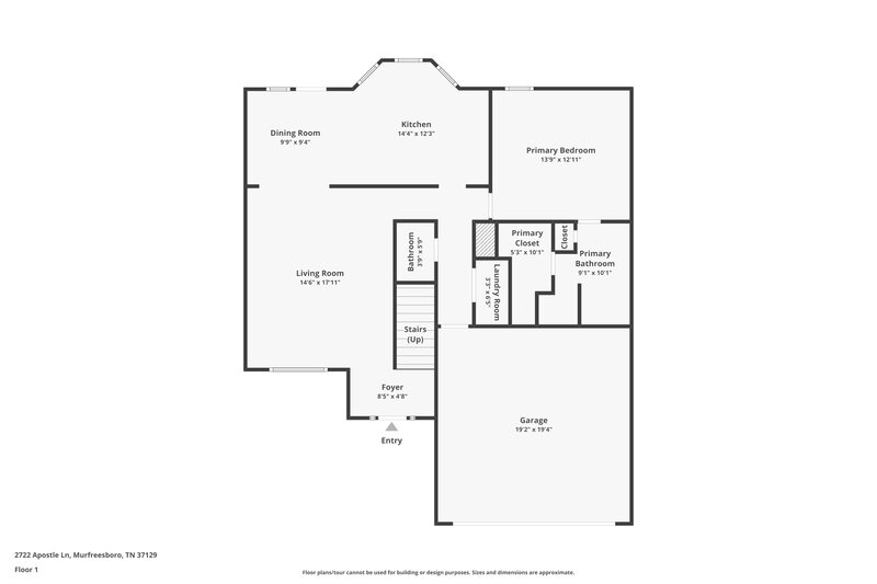 2,225/Mo, 2722 Apostle Ln Murfreesboro, TN 37129 Floor Plan View