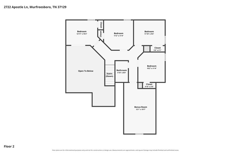 2,335/Mo, 2722 Apostle Ln Murfreesboro, TN 37129 Floor Plan View 2