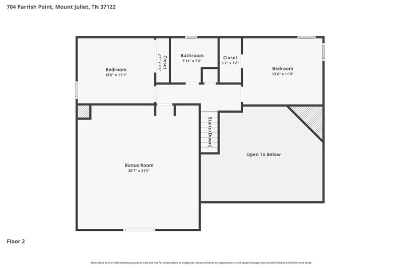 2,785/Mo, 704 Parrish Pt Mt Juliet, TN 37122 Floor Plan View 2