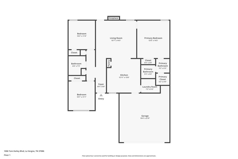 1,960/Mo, 1006 Tom Hailey Blvd La Vergne, TN 37086 Floor Plan View