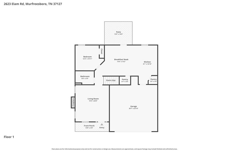2,600/Mo, 2623 Elam Rd Murfreesboro, TN 37127 Floor Plan View