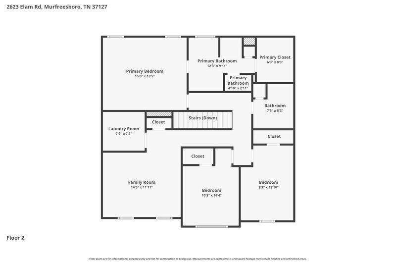 2,600/Mo, 2623 Elam Rd Murfreesboro, TN 37127 Floor Plan View 2