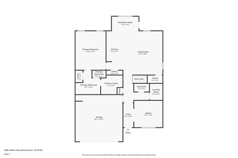 2,400/Mo, 7290 Golden Way White House, TN 37188 Floorplan View