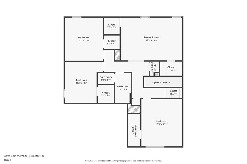 2,400/Mo, 7290 Golden Way White House, TN 37188 Floorplan View 2