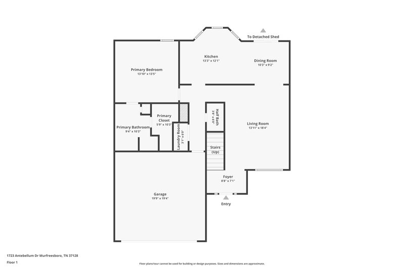 2,210/Mo, 1723 Antebellum Dr Murfreesboro, TN 37128 Floor Plan View 2