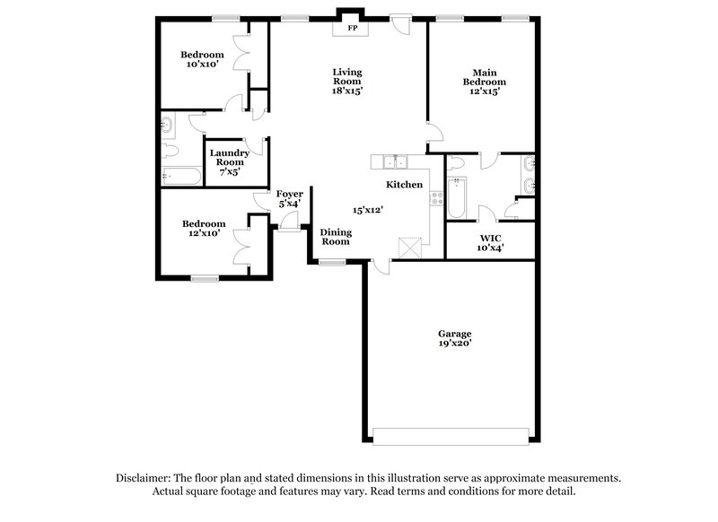 1,735/Mo, 1264 Dalmally Dr Murfreesboro, TN 37128 Floor Plan View