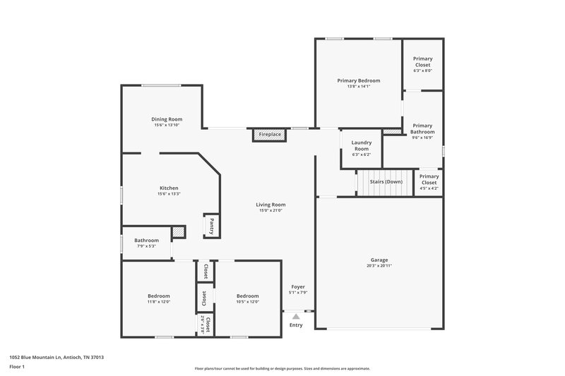 2,065/Mo, 1052 Blue Mountain Ln Antioch, TN 37013 Floorplan View