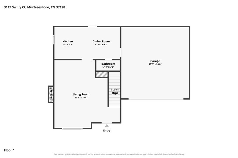 2,005/Mo, 3119 Swilly Ct Murfreesboro, TN 37128 Floor Plan View
