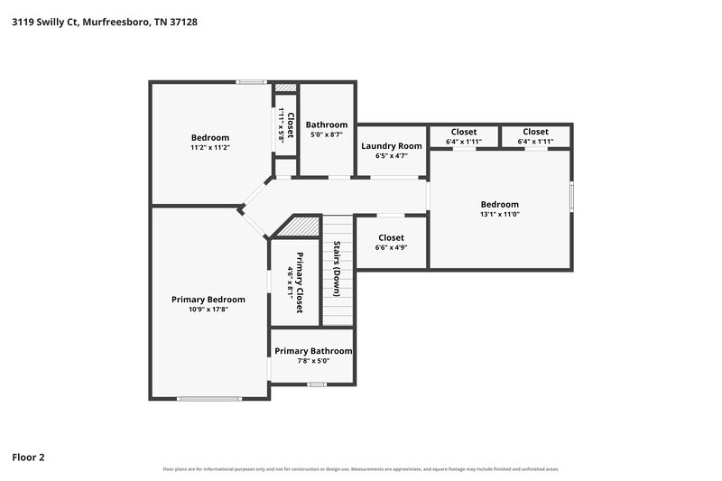 2,005/Mo, 3119 Swilly Ct Murfreesboro, TN 37128 Floor Plan View 2