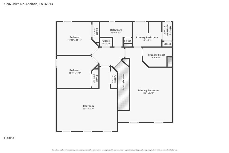 2,425/Mo, 1096 Shire Dr Antioch, TN 37013 Floor Plan View 2